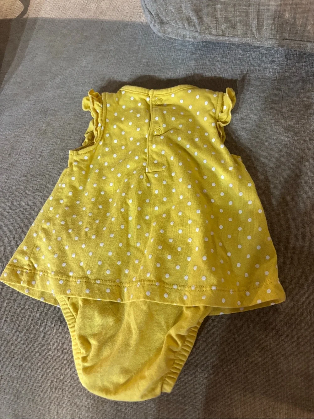 Child of Mine by Carter’s Baby Girl 0-3M Yellow Flamingo Polka Dot Dress